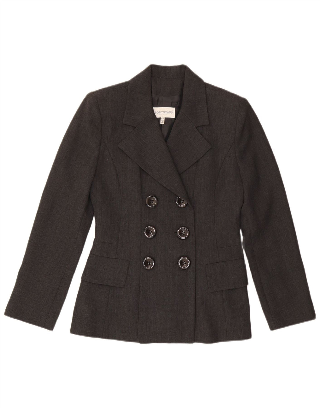 SPORTSTAFF Chaqueta tipo blazer con doble botonadura para mujer IT 44 Lana gris medio