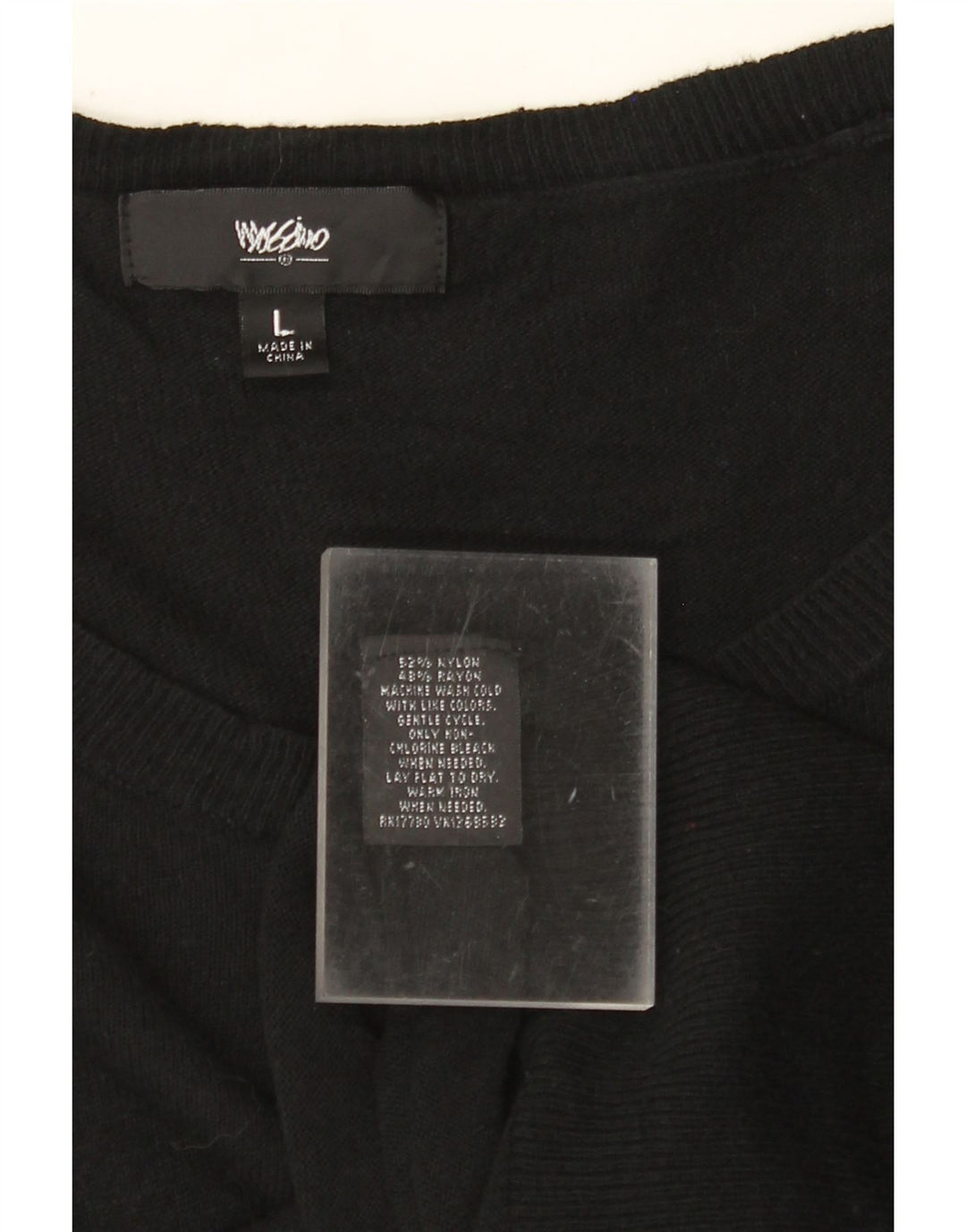 MOSSIMO Suéter tipo jersey para mujer con cuello barco UK 44 Large Nylon negro