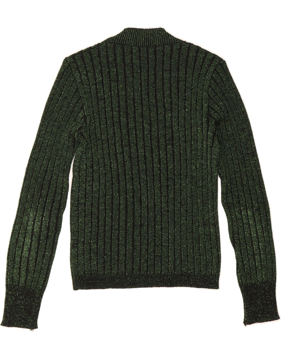 VINTAGE Womens V-Neck Jumper Sweater UK 10 Small Green Polyester Vintage Vintage and Second-Hand Vintage from Messina Hembry 