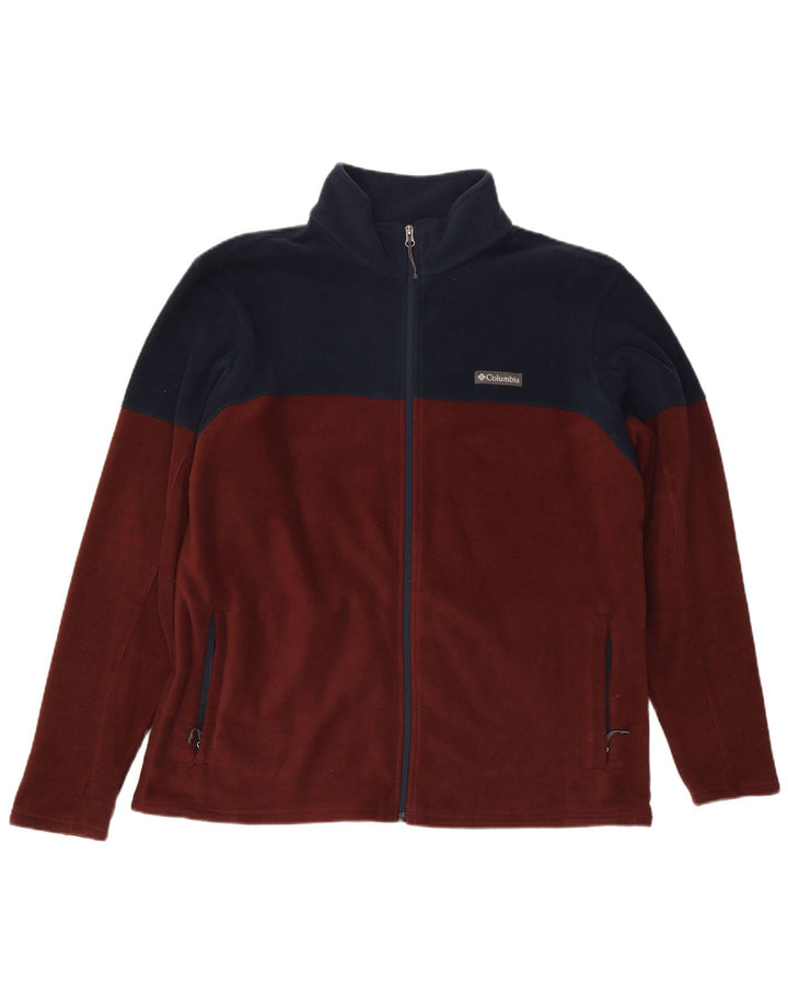 Columbia Chaqueta polar para hombre UK 44 2XL Granate Colorblock Poliéster