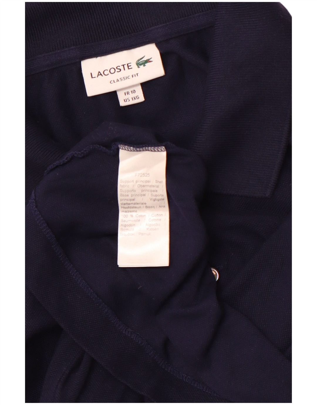 LACOSTE Polo de ajuste clásico para hombre talla 10 5XL algodón azul marino