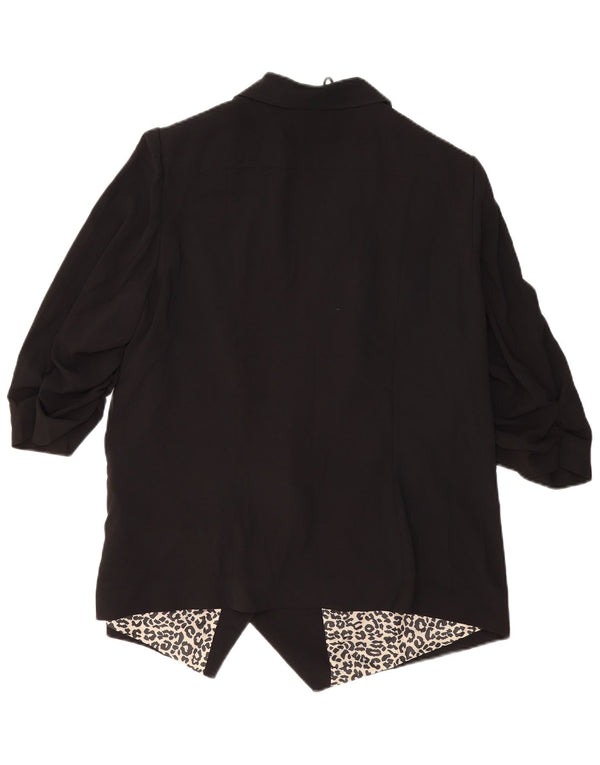 MARKS & SPENCER Chaqueta tipo blazer abierta de manga 3/4 para mujer UK 20 2XL Negro