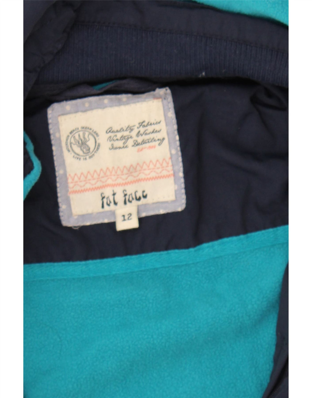 FAT FACE Womens Hooded Bomber Jacket UK 12 Medium Navy Blue Nylon Vintage Fat Face and Second-Hand Fat Face from Messina Hembry 