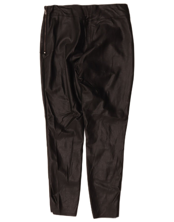 Topshop Pantalones de piel sintética ajustados de cintura alta para mujer, talla 10 W26 L25, color negro