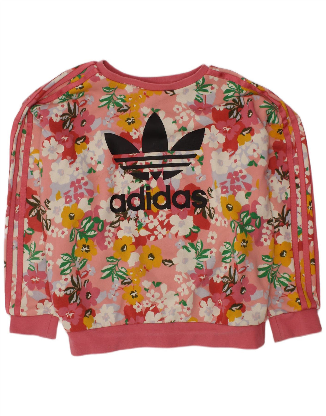 ADIDAS Sudadera estampada para niña 9-10 años Algodón floral rosa