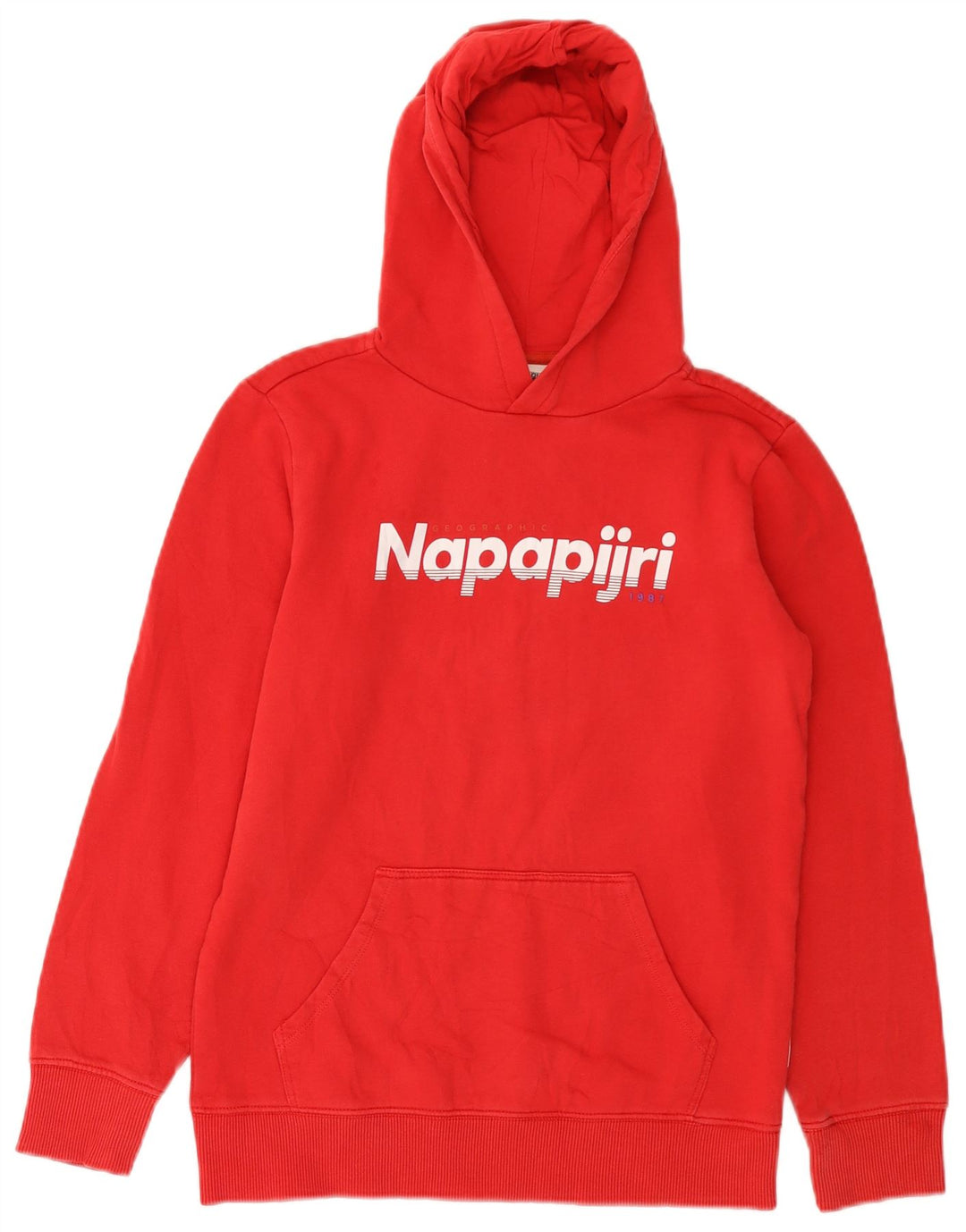 NAPAPIJRI Jersey con capucha estampada para niños 13-14 años Algodón rojo