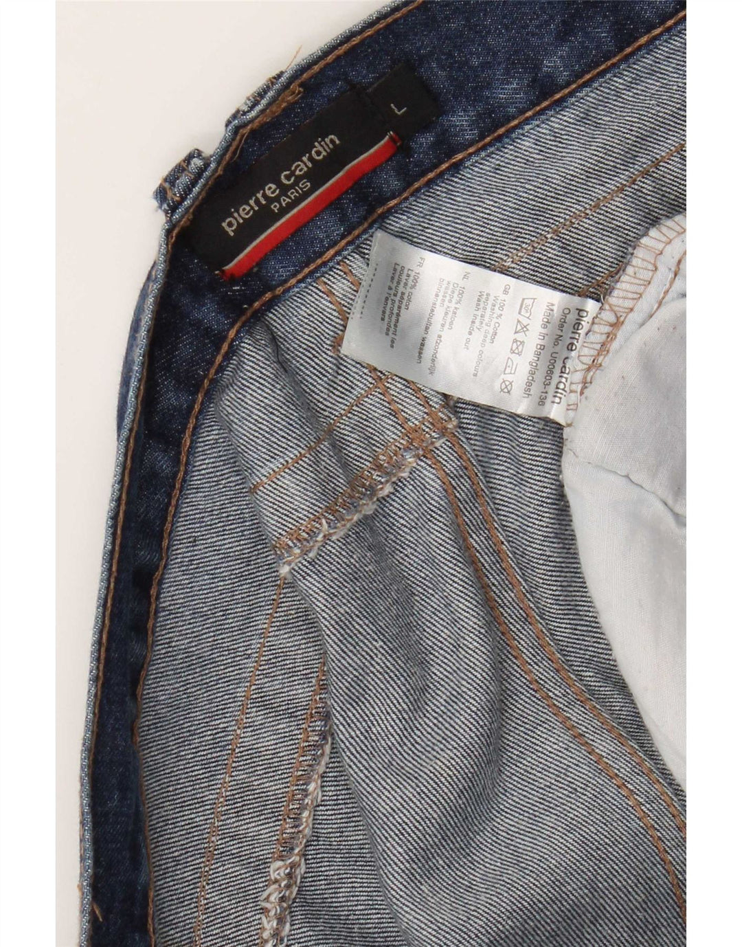 Pierre Cardin Pantalones cortos de mezclilla para hombre grande W36 algodón azul