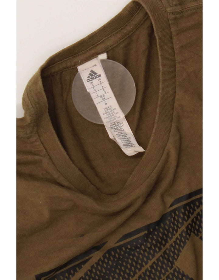 Adidas - Camiseta gráfica para hombre, talla pequeña, algodón caqui