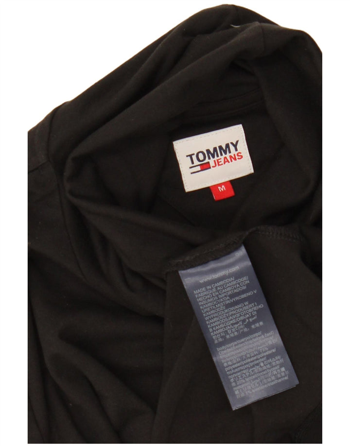 Tommy Hilfiger Top gráfico para mujer de manga larga UK 44 Poliéster negro mediano