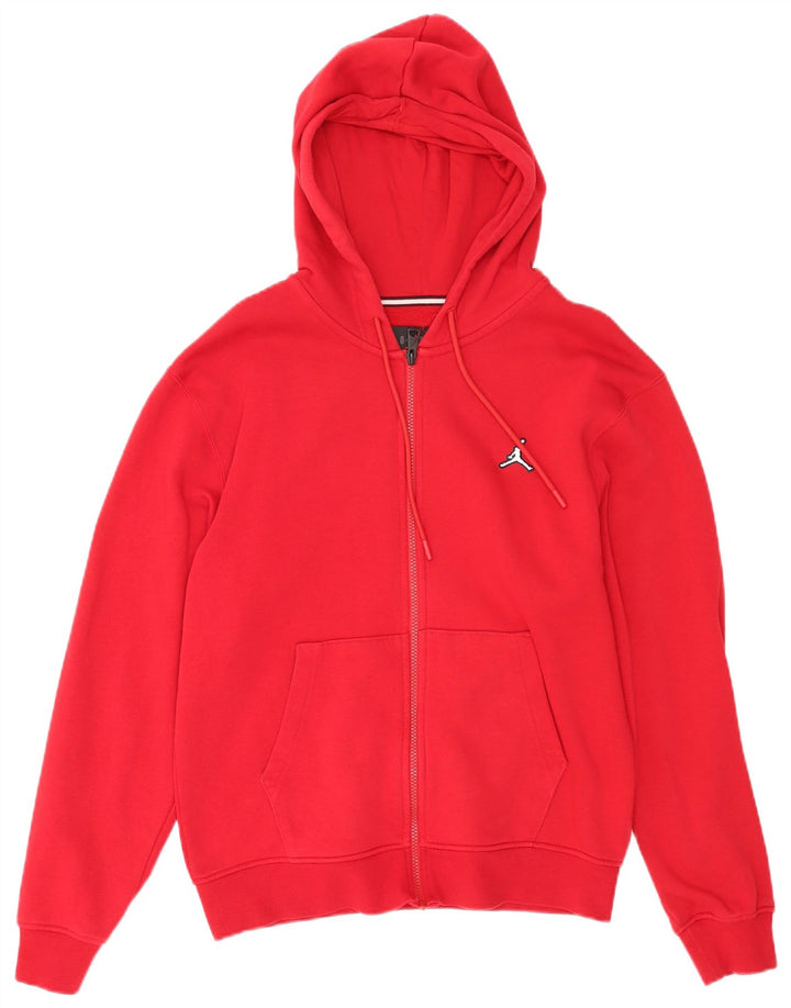 Jordan - Sudadera con capucha y cremallera para hombre, talla pequeña, algodón rojo