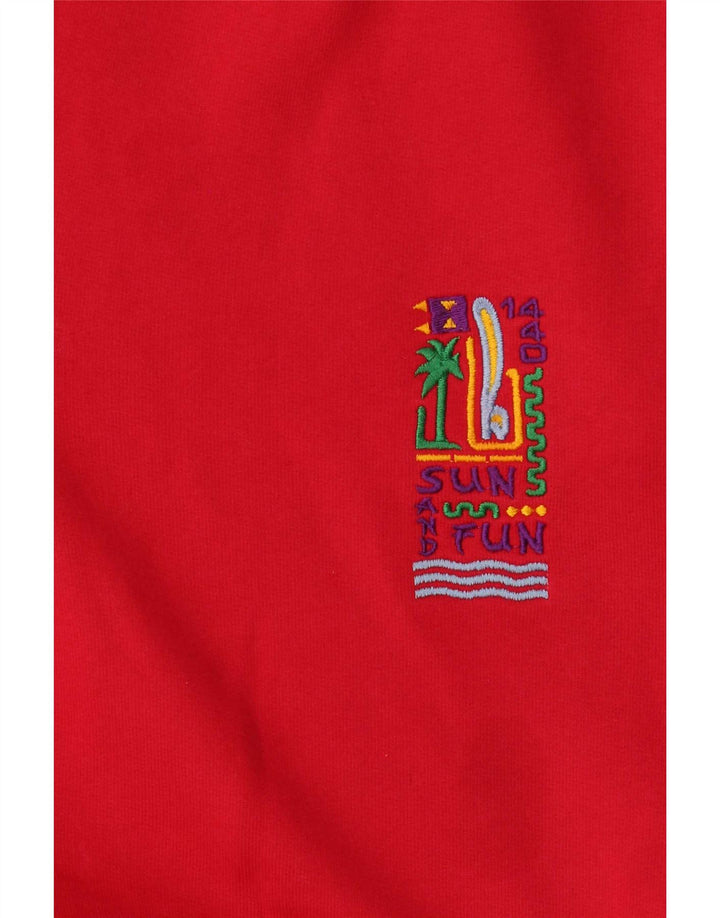 Vintage hombres chándal pantalones joggers medio rojo