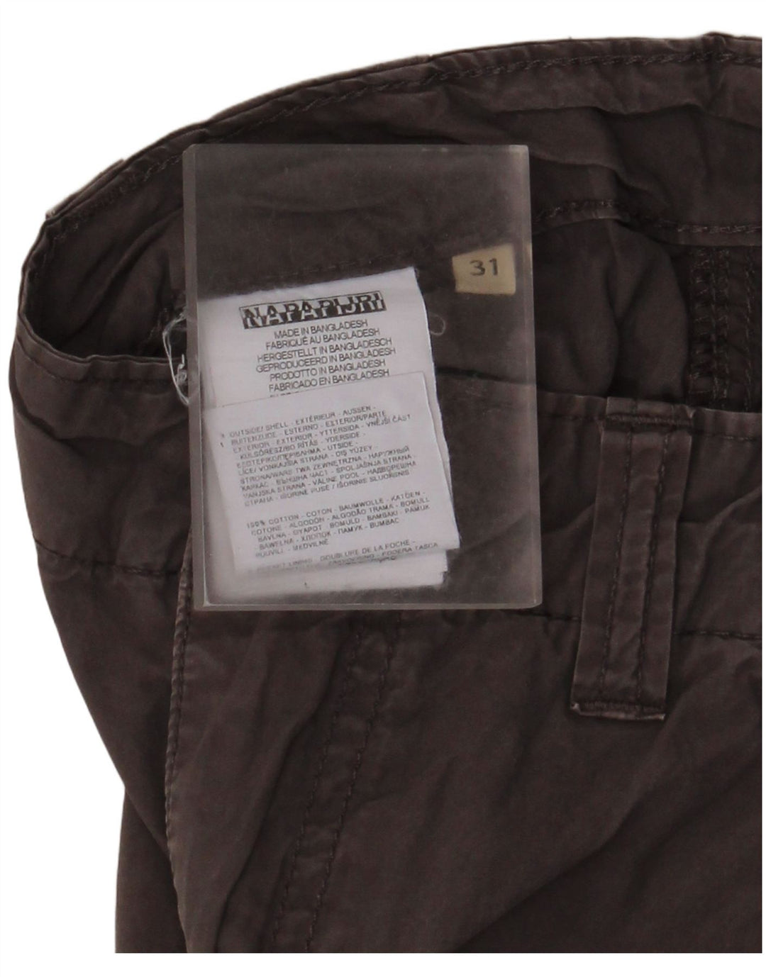 Napapijri Shorts Cargo Hombre W31 Algodón Gris Medio