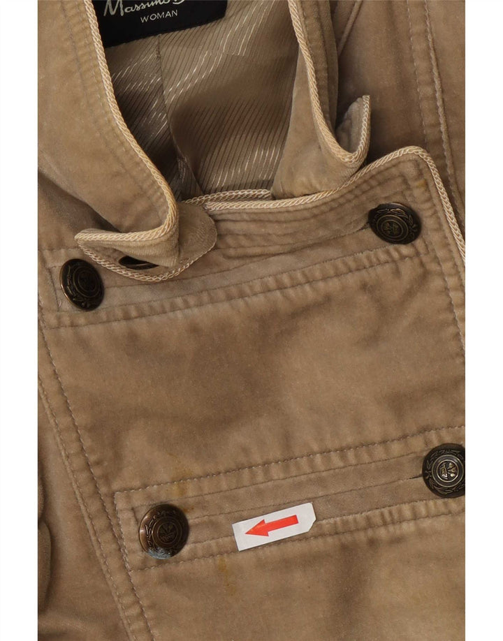 Massimo Dutti Chaqueta Militar De Doble Botonadura Mujer UK 40 XL Beige