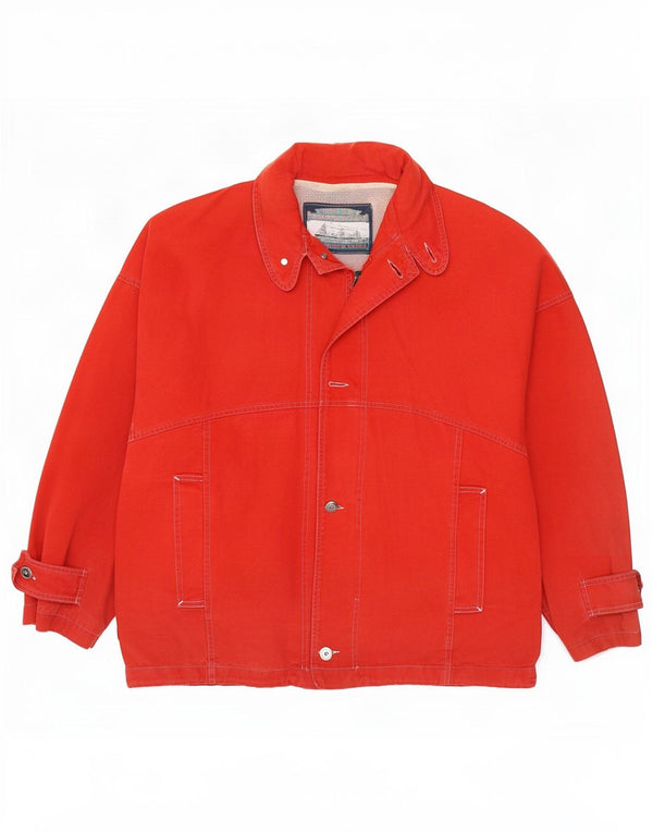 Vintage Hombres Yachting Bomber Chaqueta Reino Unido 44 2XL Rojo