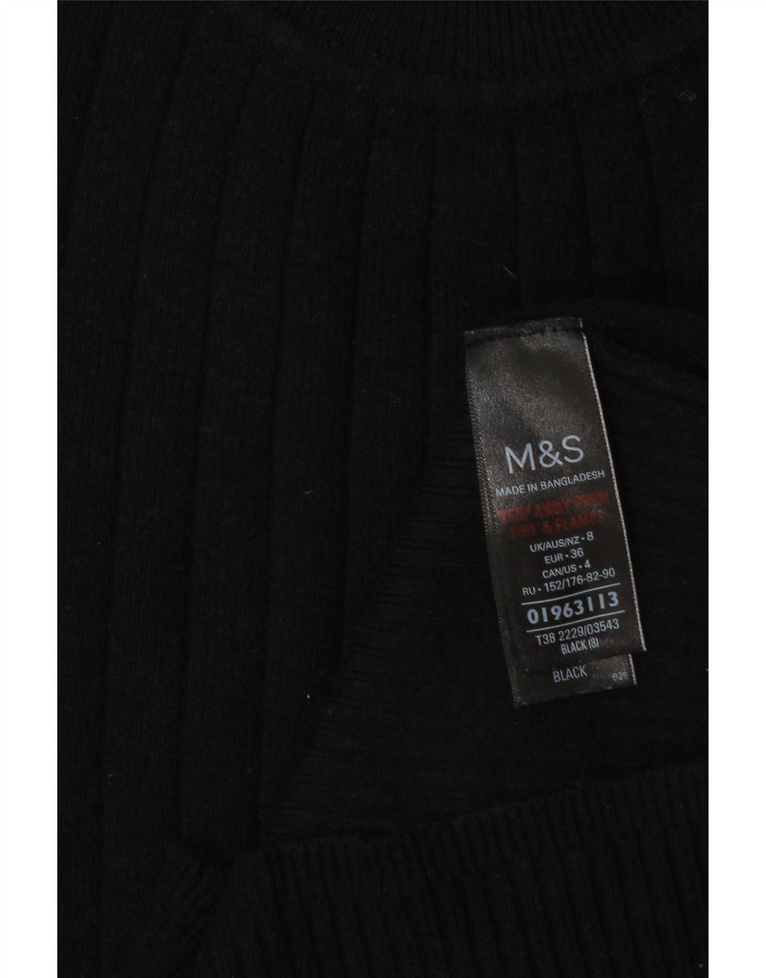 Marks & Spencer Suéter con Cuello Alto para Mujer UK 8 Small Negro