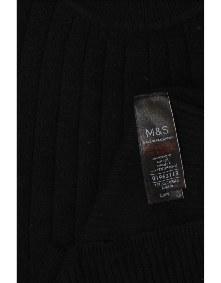 Marks & Spencer Suéter con Cuello Alto para Mujer UK 8 Small Negro