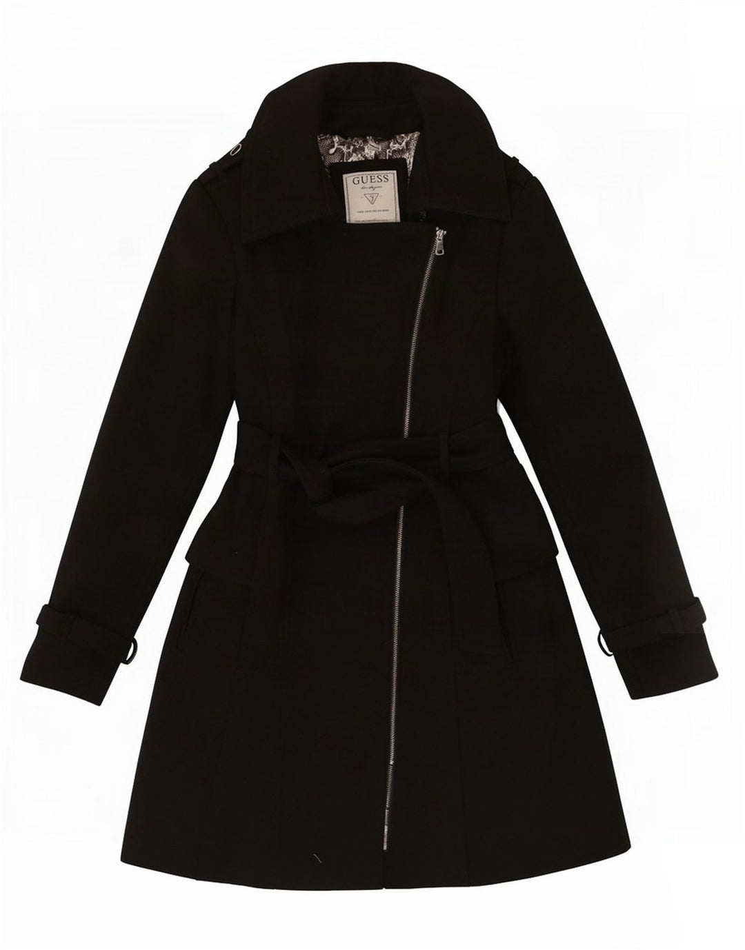 Guess Abrigo Princesa para Mujer UK 40 Mediano Lana Negra Clásica