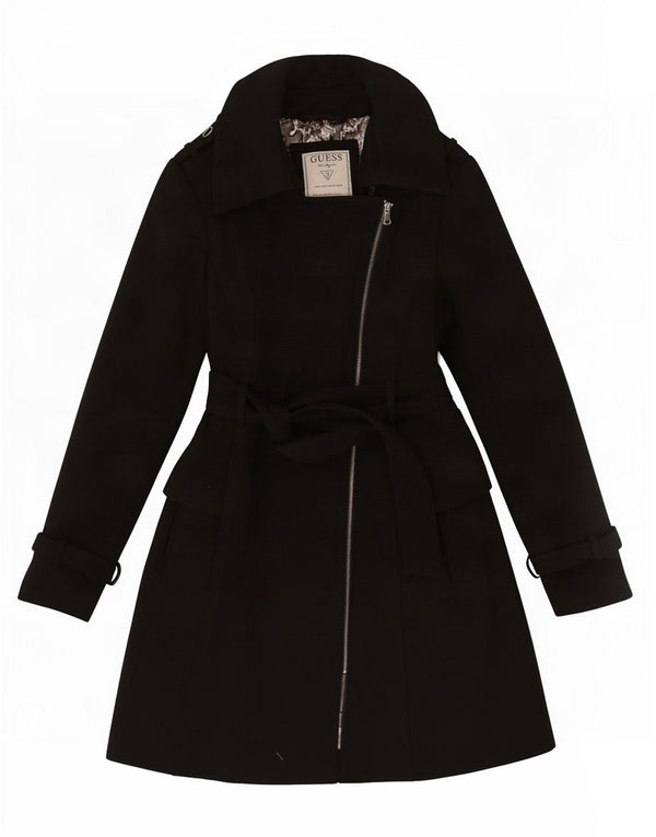 Guess Abrigo Princesa para Mujer UK 40 Mediano Lana Negra Clásica