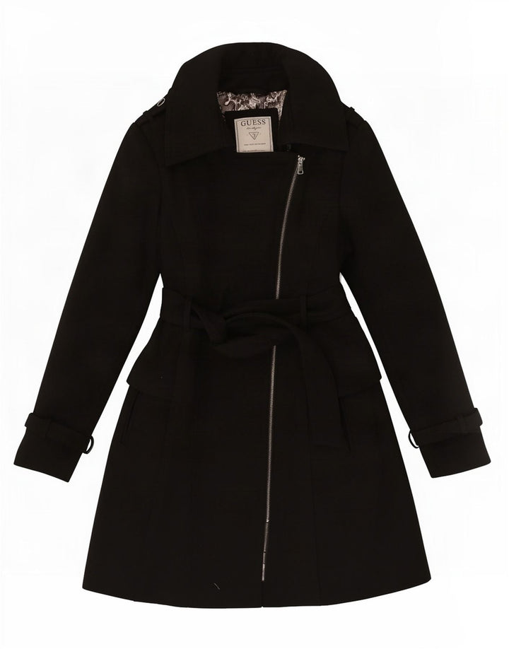 Guess Abrigo Princesa para Mujer UK 40 Mediano Lana Negra Clásica