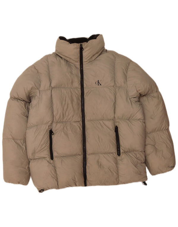 Calvin Klein Jeans Chaqueta acolchada para hombre UK 34 XS Poliamida beige