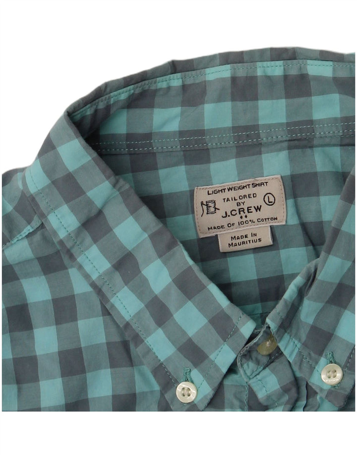 Camisa J. Crew para hombre de algodón a cuadros azul grande