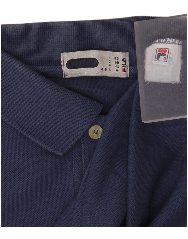 FILA Polo de manga larga para hombre IT 50 Algodón azul medio