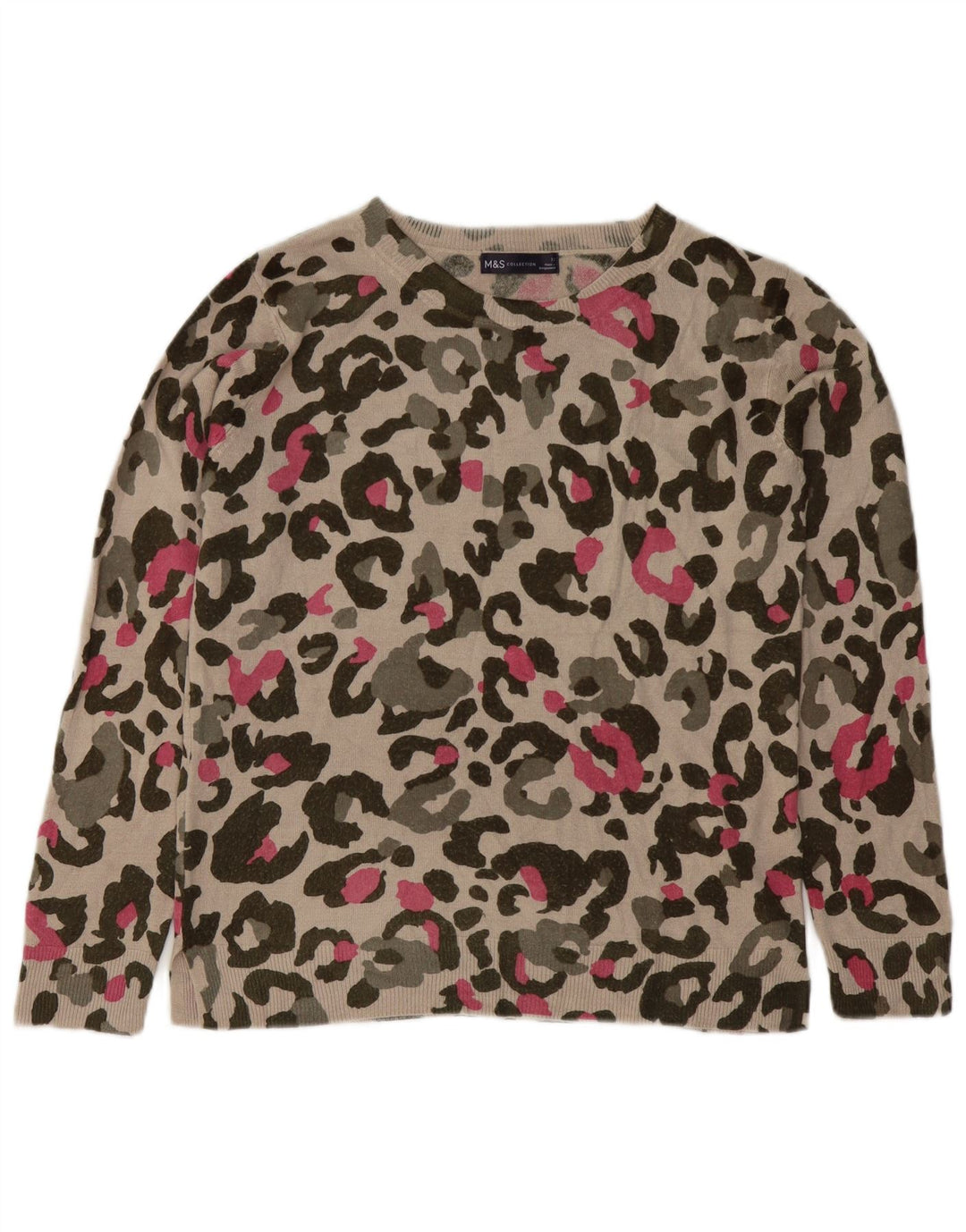 Marks & Spencer - Jersey para mujer con cuello barco, talla 40, color beige medio