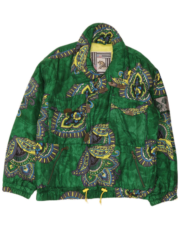 HEAD Chaqueta anorak gráfica para hombre UK 40 Large Green Paisley
