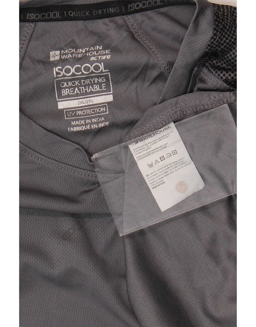 Mountain Warehouse Camiseta para hombre Top 2XL Gris Camuflaje Poliéster