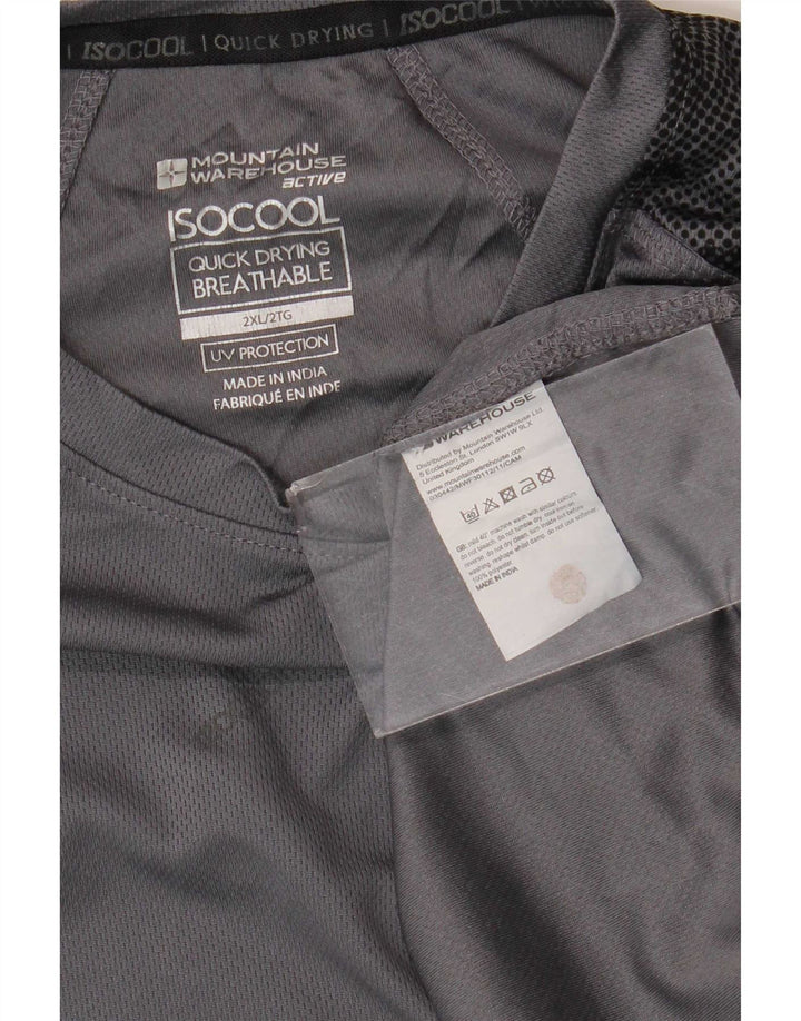 Mountain Warehouse Camiseta para hombre Top 2XL Gris Camuflaje Poliéster