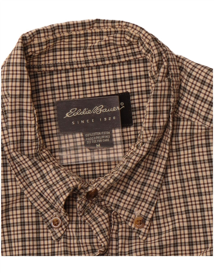 EDDIE BAUER Camisa De Hombre Algodón A Cuadros Marrón Medio