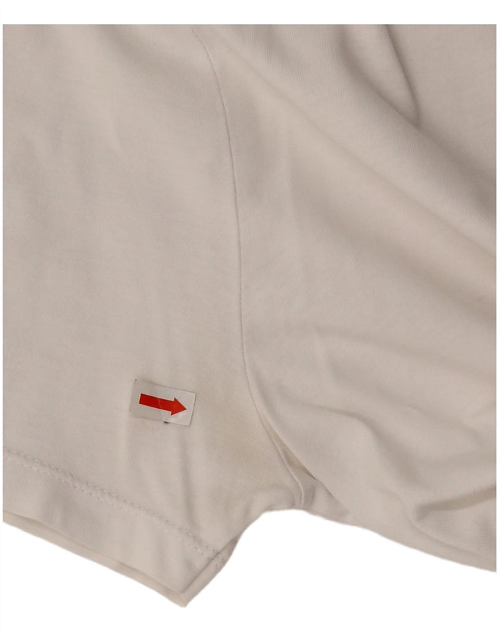 Zara Mujer Camiseta Gráfica Top UK 12 Medium Blanco