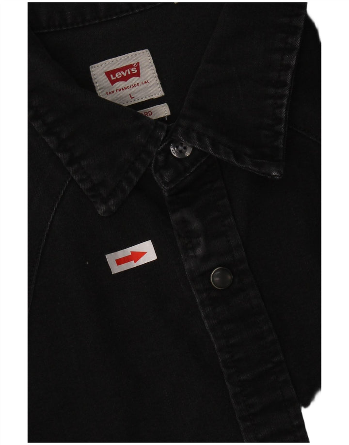 LEVI'S Camisa vaquera estándar para hombre Algodón negro grande
