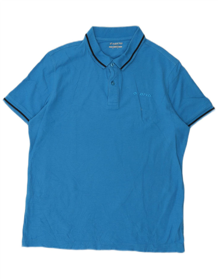 Polo Lotto Hombre Algodón Azul Medio