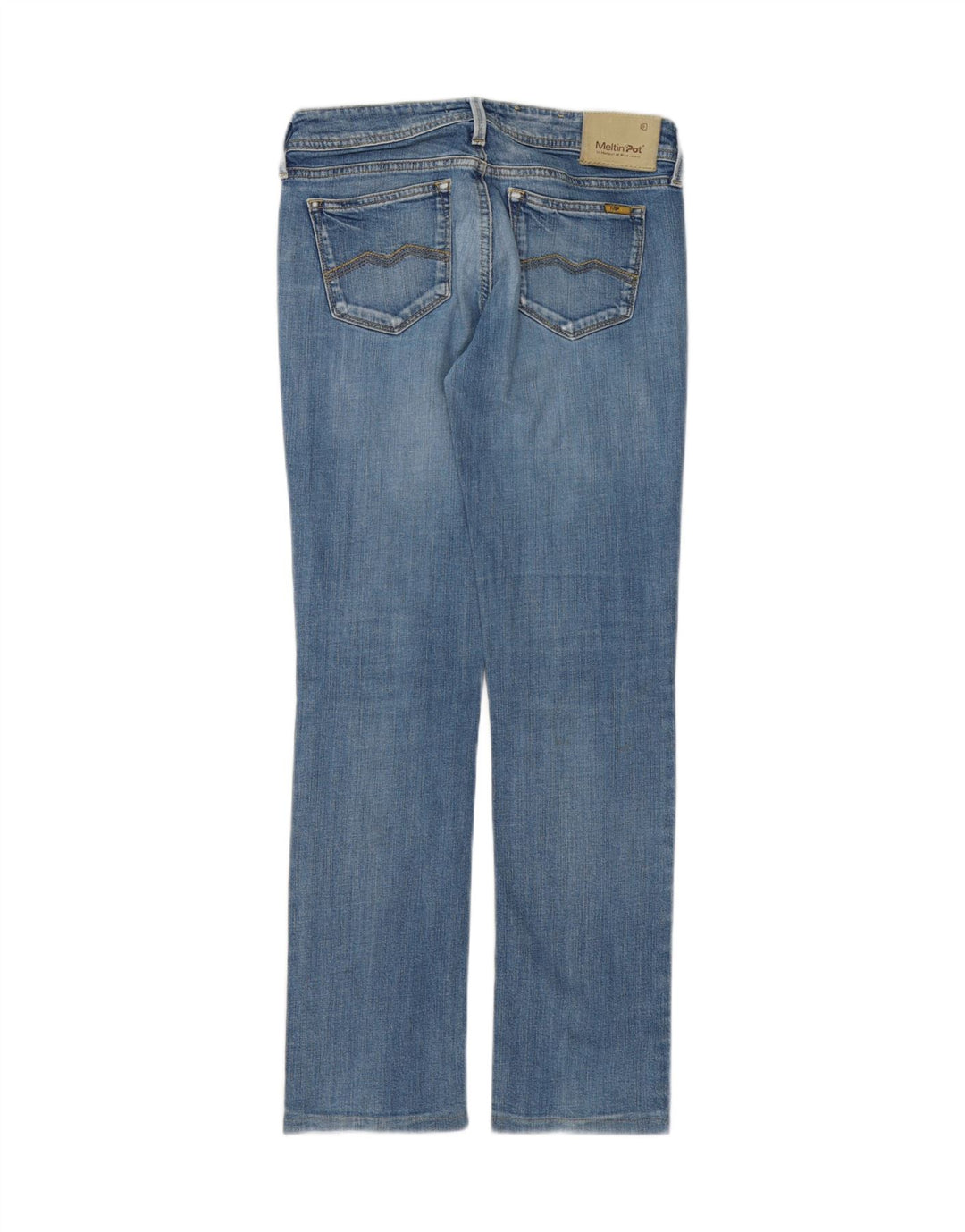 MELTIN' POT Womens Straight Jeans W28 L30 Blue Cotton