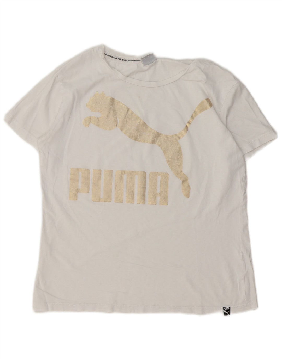 PUMA Camiseta gráfica para mujer Top UK 12 Medium White