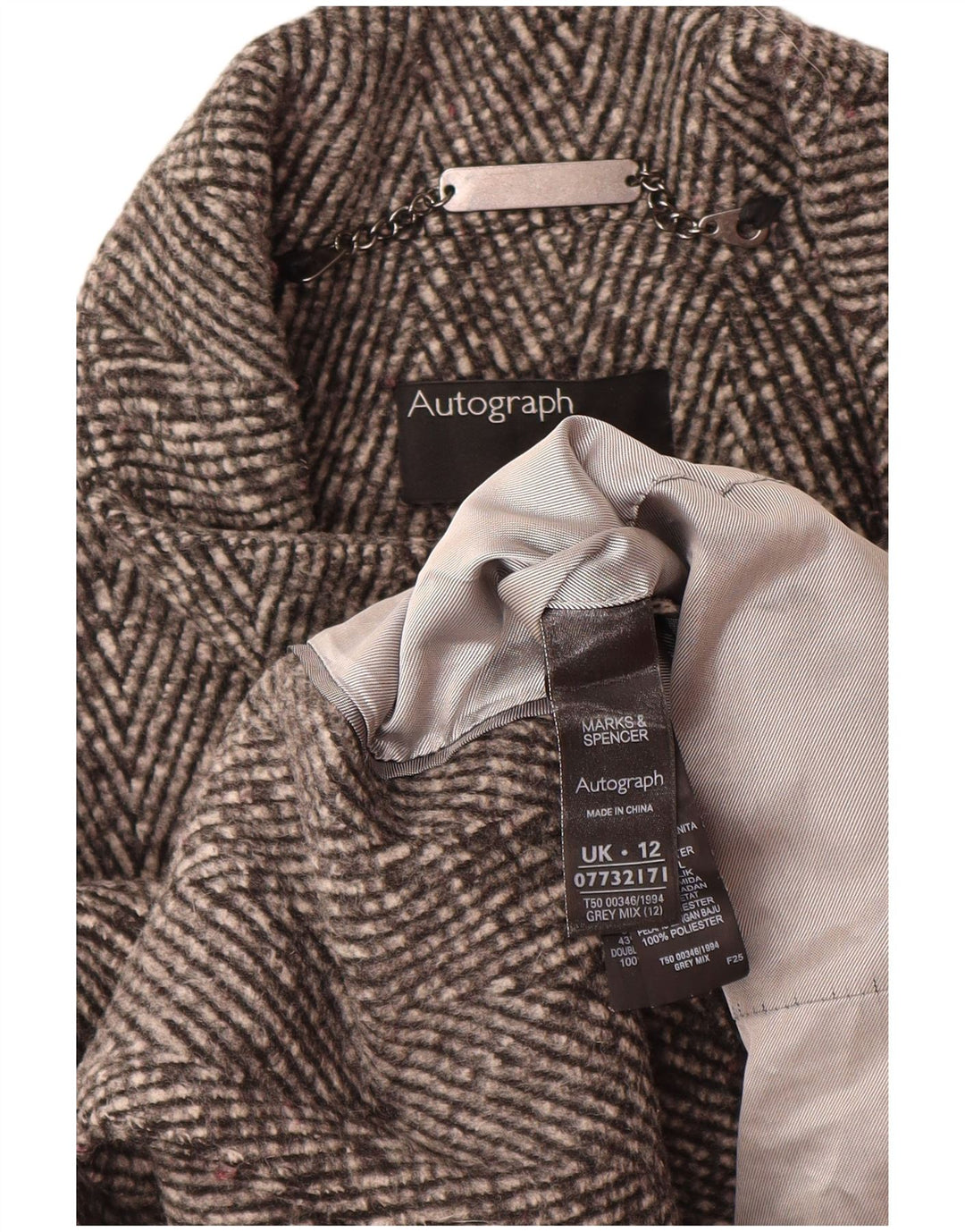 Marks & Spencer Abrigo autógrafo para mujer Reino Unido 42 Gris medio Espiga