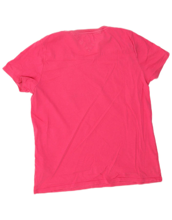 Tommy Hilfiger Camiseta gráfica para mujer Top UK 46 Grande Algodón rosa