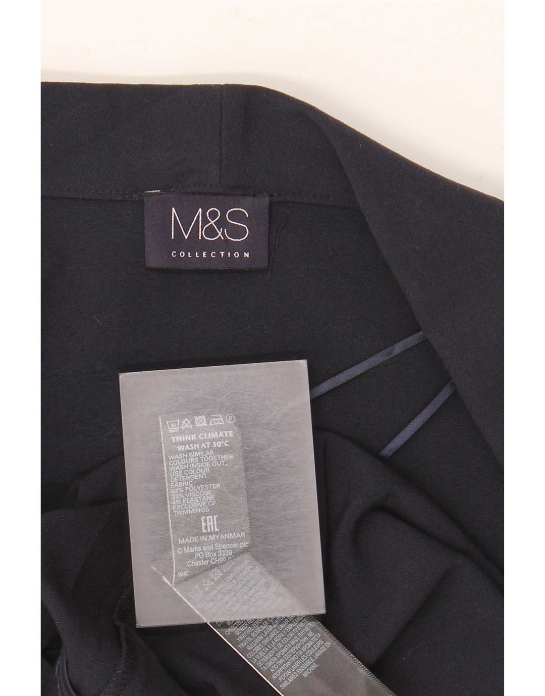 Marks & Spencer Chaqueta tipo blazer abierta para mujer UK 40 Mediano Azul marino Poliéster