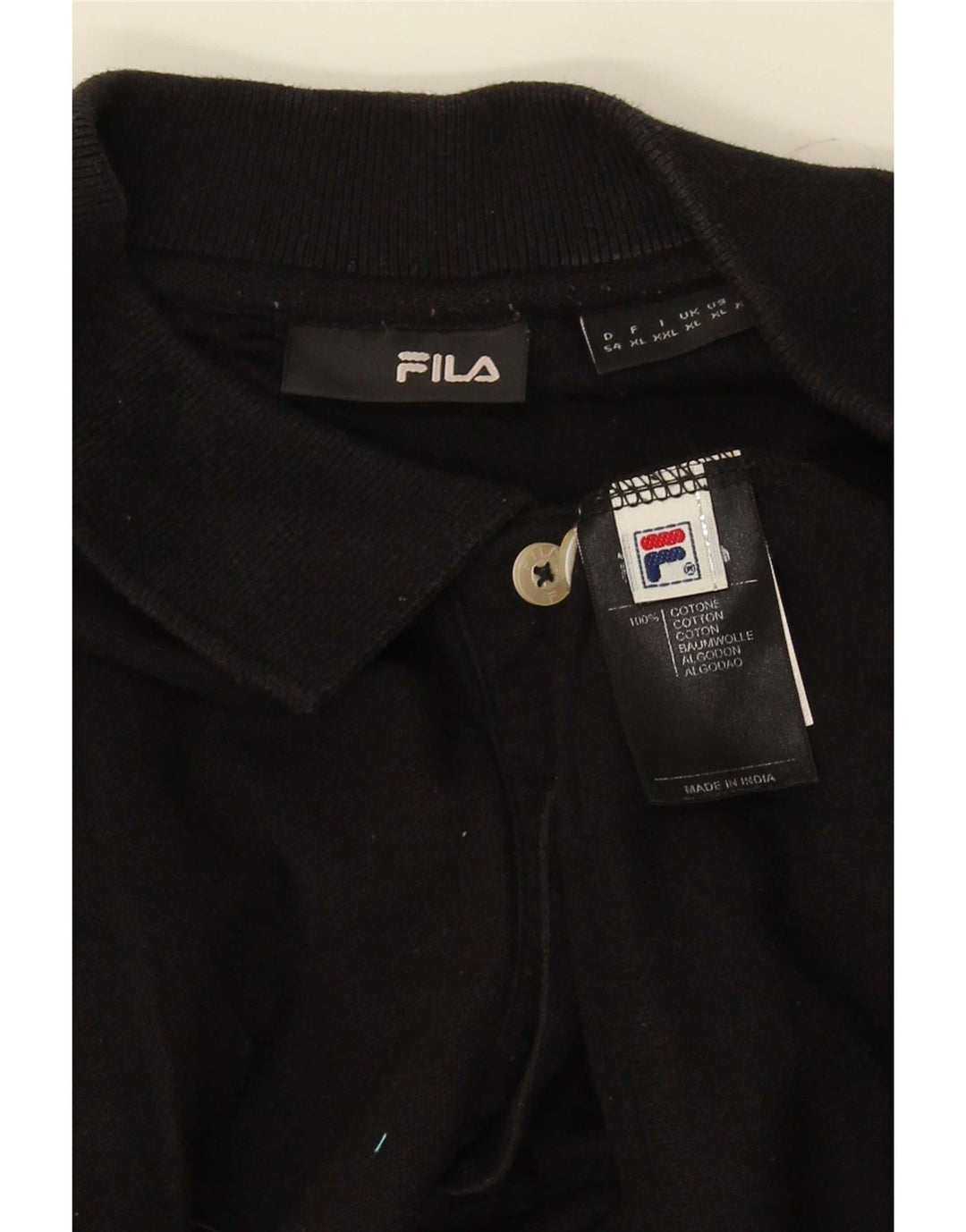 Fila Polo Hombre XL Algodón Negro