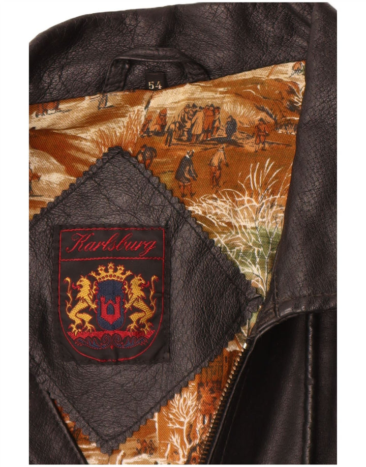 Karlsburg Chaqueta de cuero para hombre IT 54 2XL Cuero negro