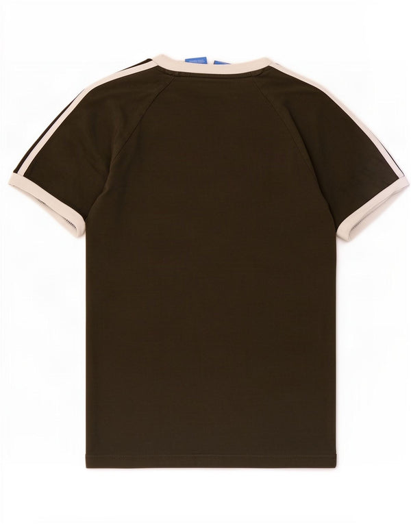 Adidas Hombre Camiseta Top Small Caqui Colorblock Algodón