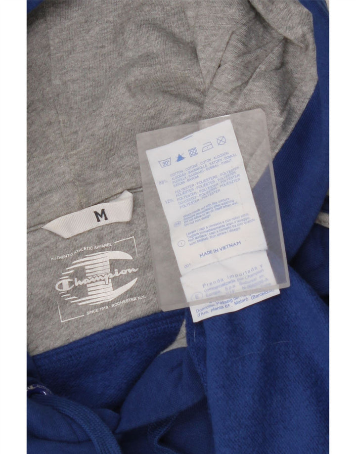 CHAMPION Jersey con capucha gráfica para hombre Algodón azul medio