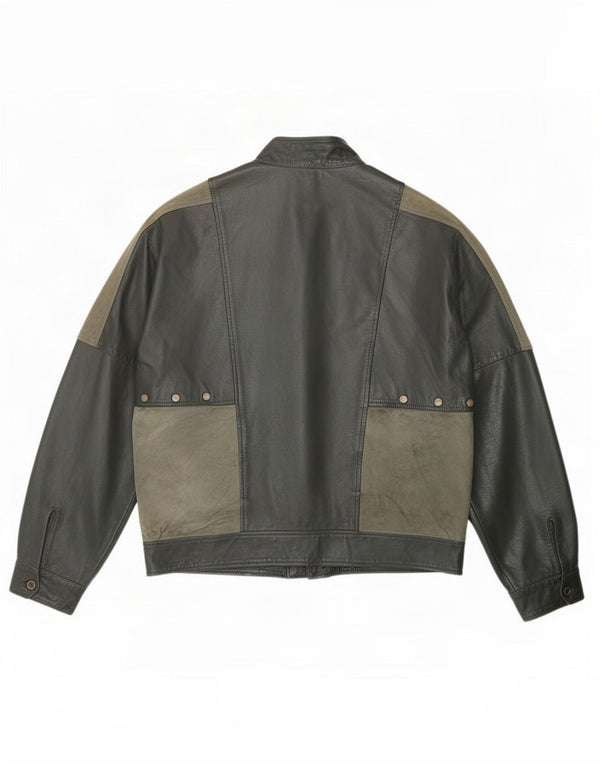 Maxime Chaqueta de cuero para hombre IT 56 3XL Caqui Colorblock