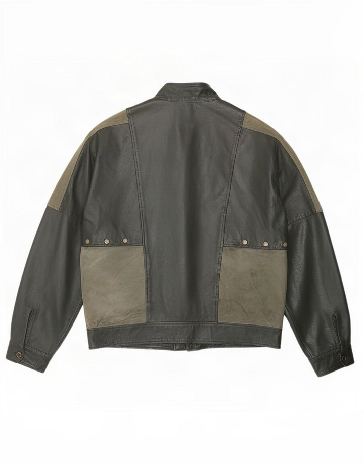 Maxime Chaqueta de cuero para hombre IT 56 3XL Caqui Colorblock