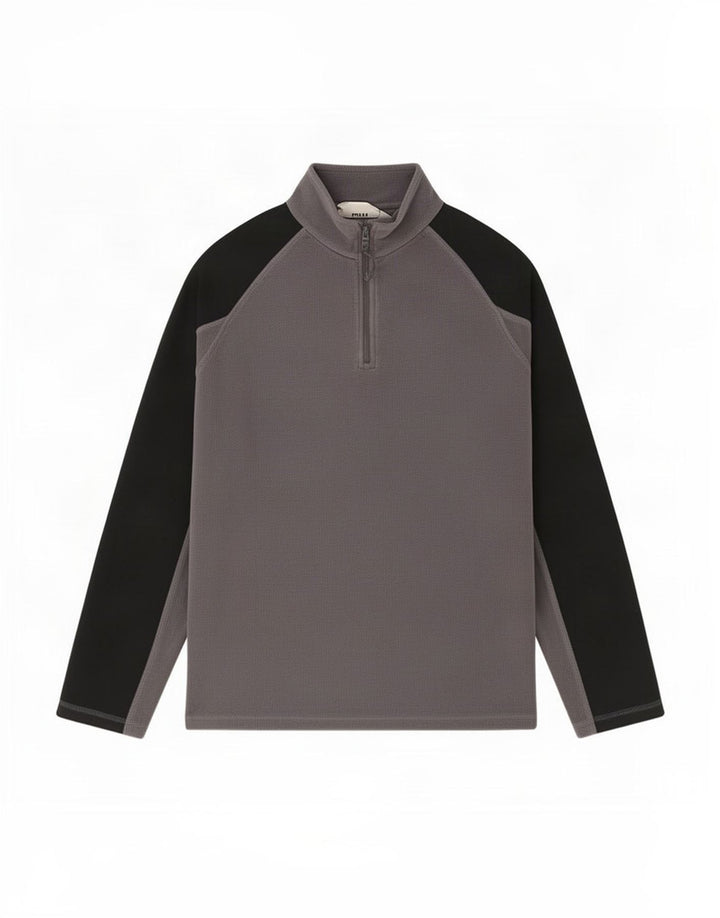 Jersey de forro polar con cremallera y cuello para hombre de Mountain Warehouse en bloques de color gris medio