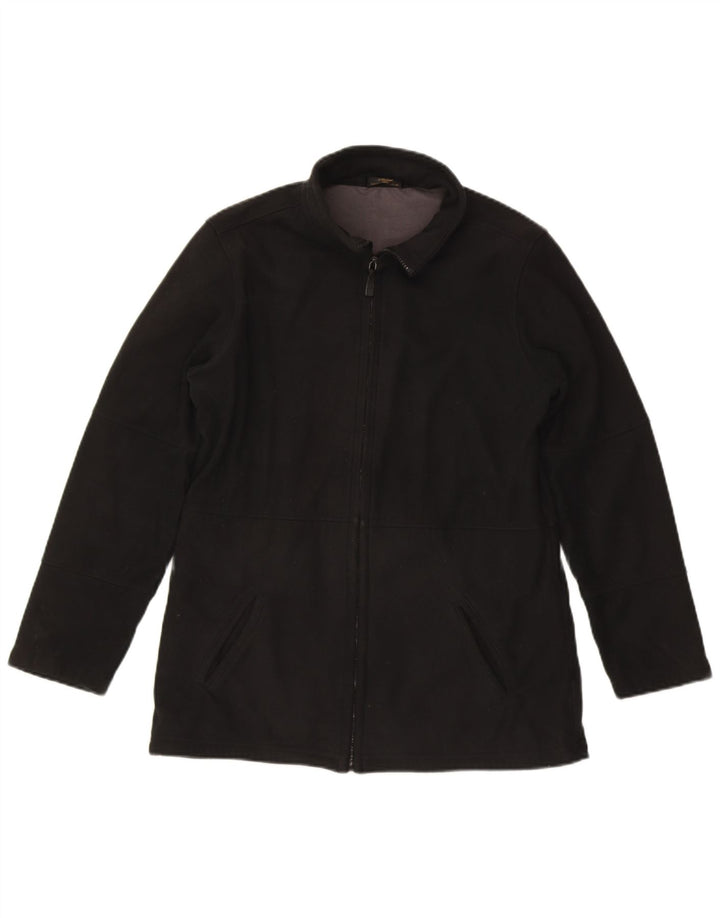 MARKS & SPENCER Womens Fleece Jacket UK 12 Medium Black Polyester