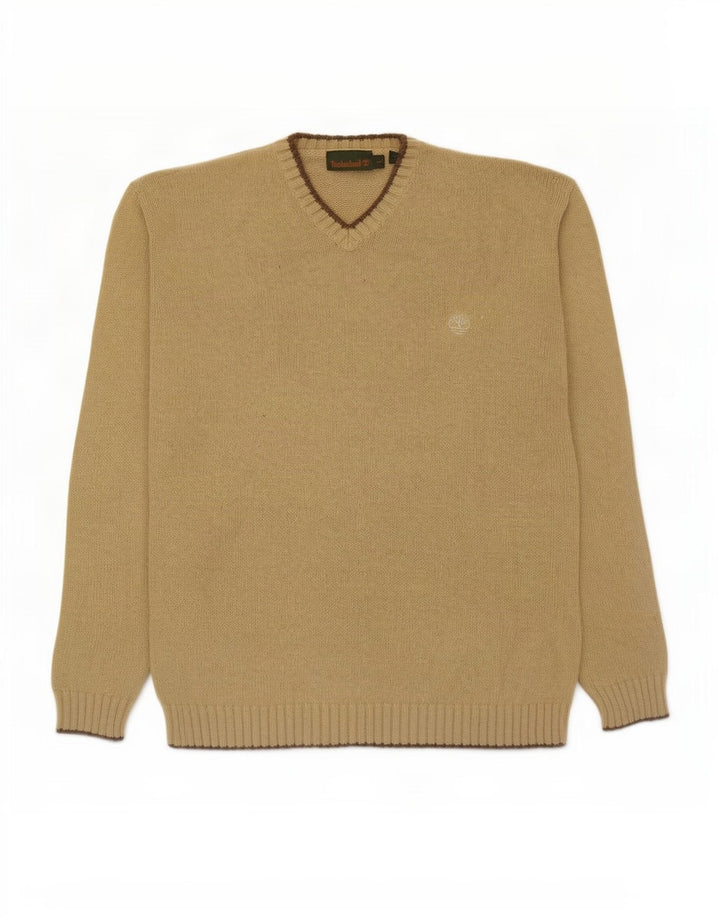 Timberland - Jersey con cuello en V para hombre, talla grande, algodón verde