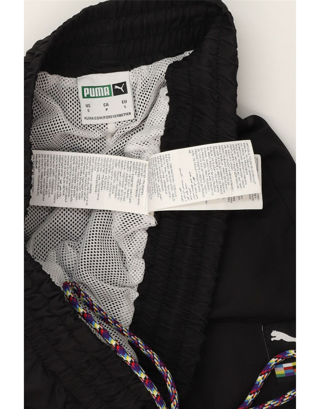 PUMA Pantalones de chándal con estampado gráfico para hombre Joggers Small Black Poliéster