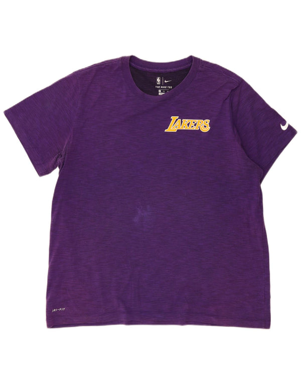 Nike Mens Lakers Camiseta Top 2XL Algodón Moteado Púrpura